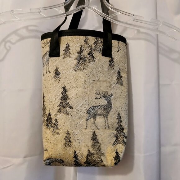NEW Reusable Fabric Gift Bag Buck Deer Christmas Flannel double handle 10x6x4" - Picture 9 of 11